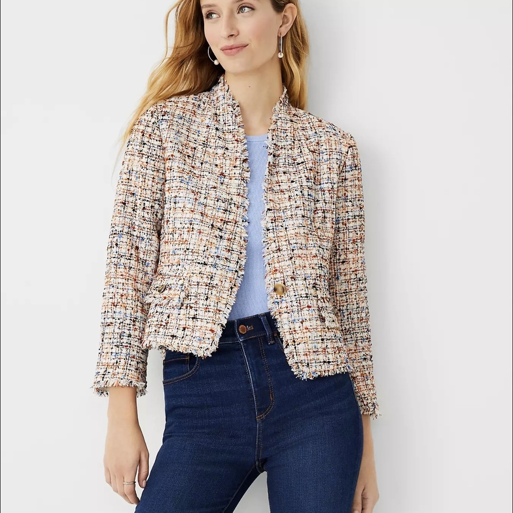 Like New Ann Taylor Confetti Tweed Jacket